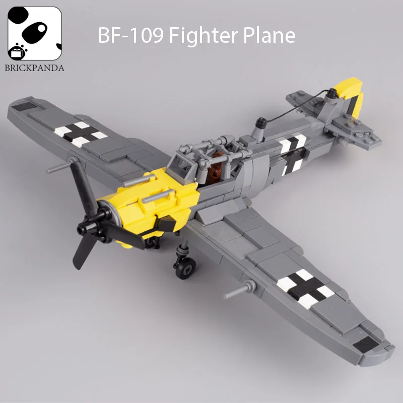 Немецкий солдат WW2, люфтвафф Me-109, перехватчик, истребитель, блоки, строительные блоки, военное оружие, самолет, сборные игрушки для детей