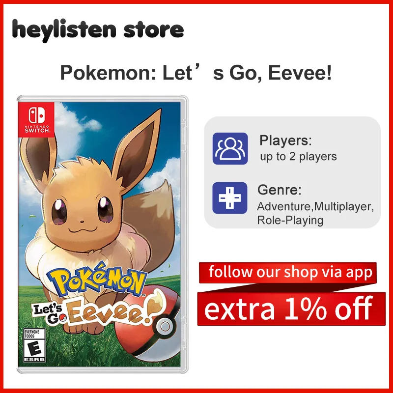 

Nintendo Switch Game Deals - Pokemon: Let’s Go, Eevee! Stander Edition - games Cartridge Physical Card