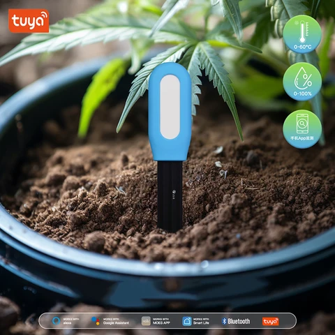 Bluetooth-тестер почвы Tuya 2 в 1, измеритель температуры и влажности, Термогигрометр, детектор орошения для сада