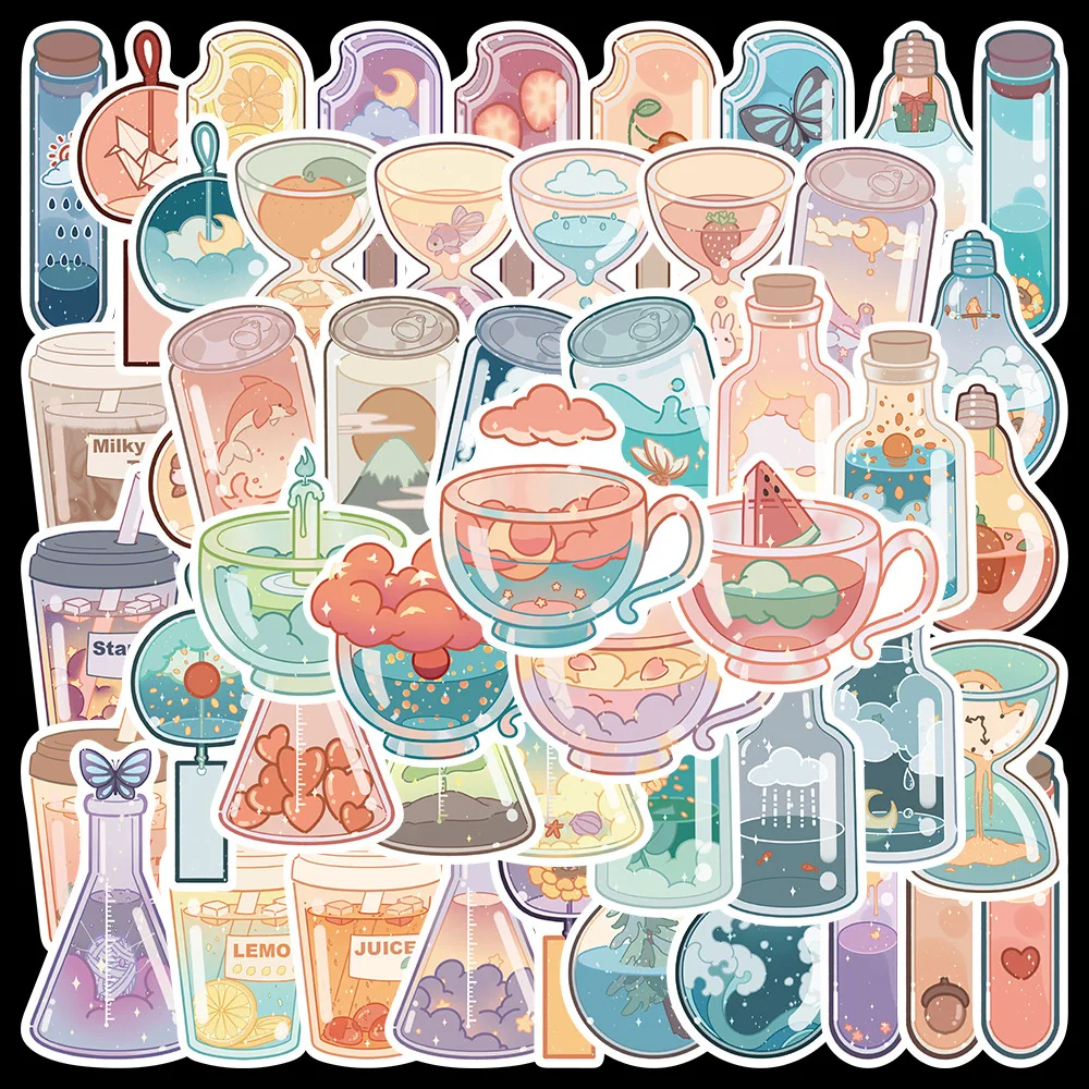 

10/30/50 шт. Новые популярные Мультяшные наклейки на маленькую бутылку, упаковка, украшение для скейтборда, гитары, сделай сам, ноутбук, водонепроницаемые наклейки, оптовая продажа