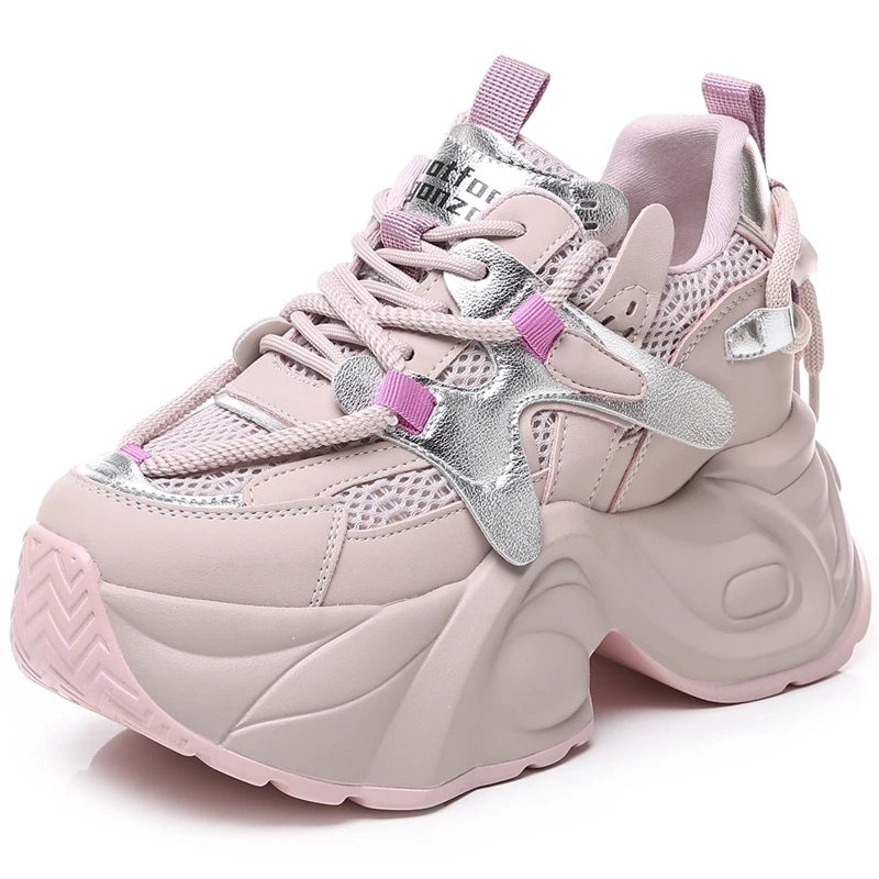 Женские кроссовки на толстой подошве AUTUSPIN удобная сетчатая обувь из натуральной