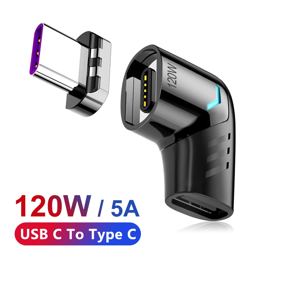 

Elough 120W USB C To Type C Magnetic Adapter OTG Type-C USB-C Adapter Charging / Data Transfer For Xiaomi Huawei Samsung Macbook