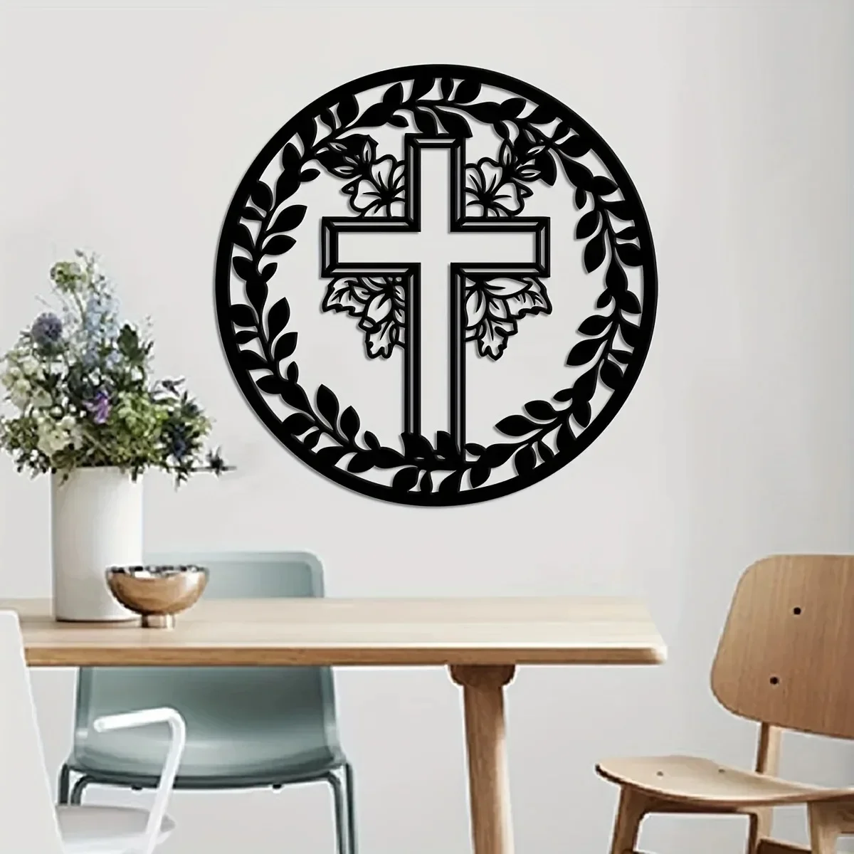 1 Шт. Пасхальное Украшение В Виде Креста Металлическое Настенное Искусство