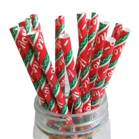 2550pcs christmas series colorful disposable paper drinking straws wedding party bar accessories birthday props party banquet s