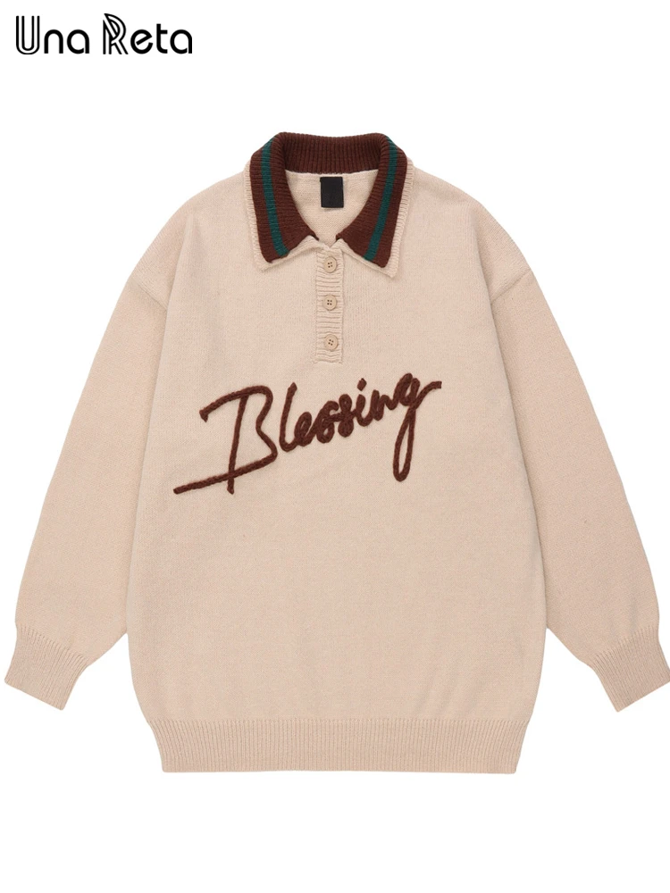 

Una Reta Mens Sweaters 2022 Winter Men's Clothes Hip Hop Knitted Long Sleeve Top Harajuku Pull Homme Pullovers Couple Sweater