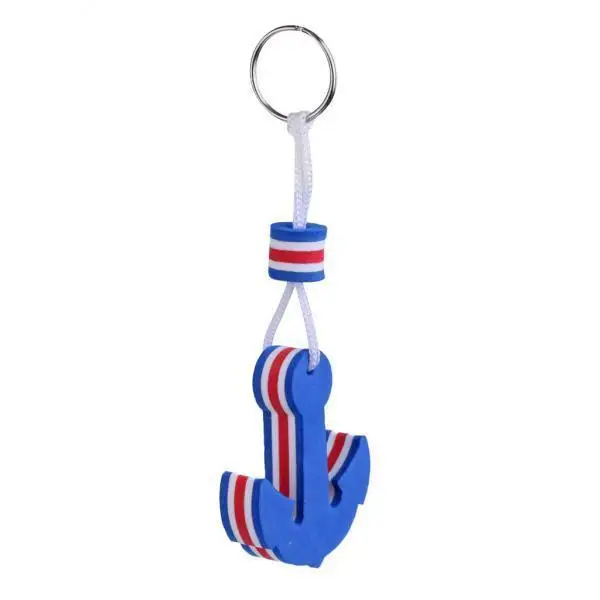 

6x Yachting Boating Floating Key Chain Key - Anchor Shape Blue
