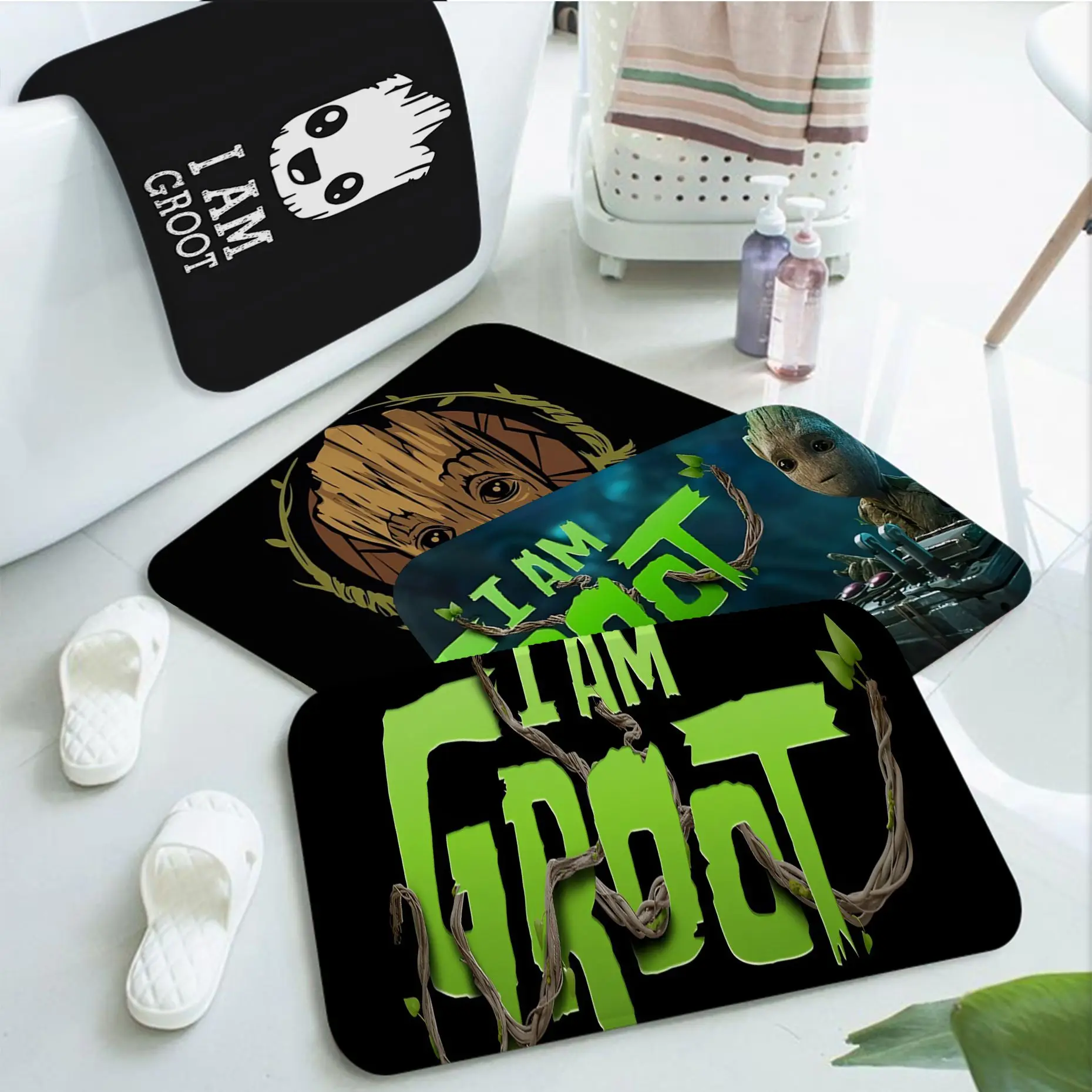 

Marvel I Am Groot Door Mat Anti-slip Absorb Water Long Strip Cushion Bedroon Mat Bedside Area Rugs