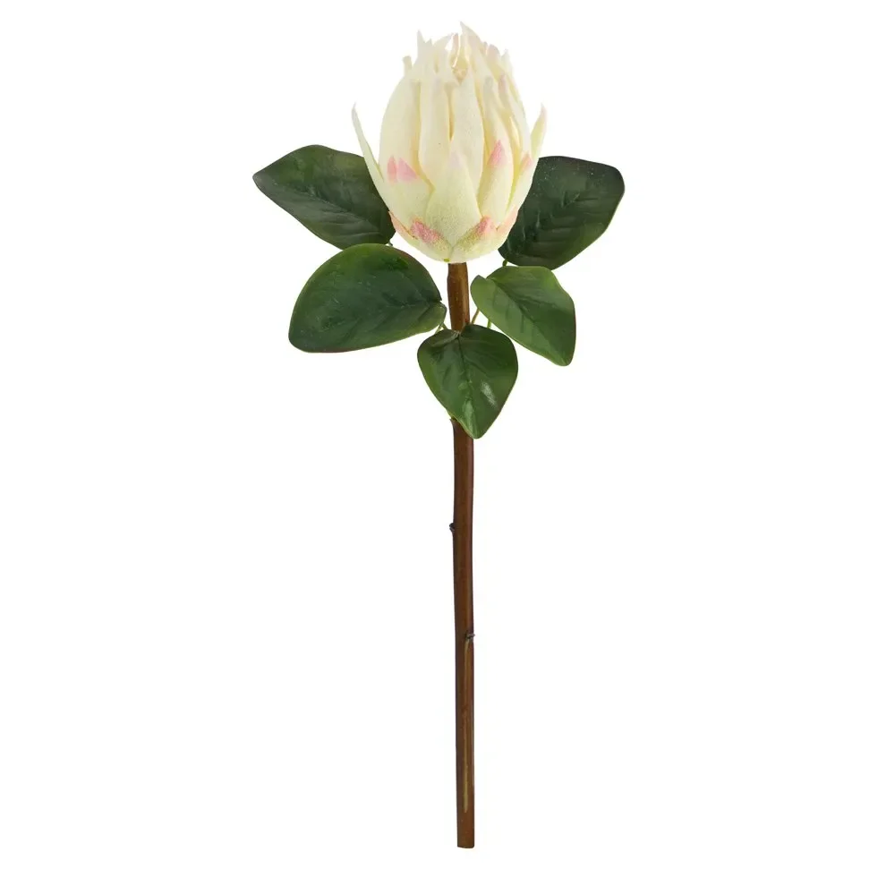 

23" Protea Artificial Flower (Set of 4), White
