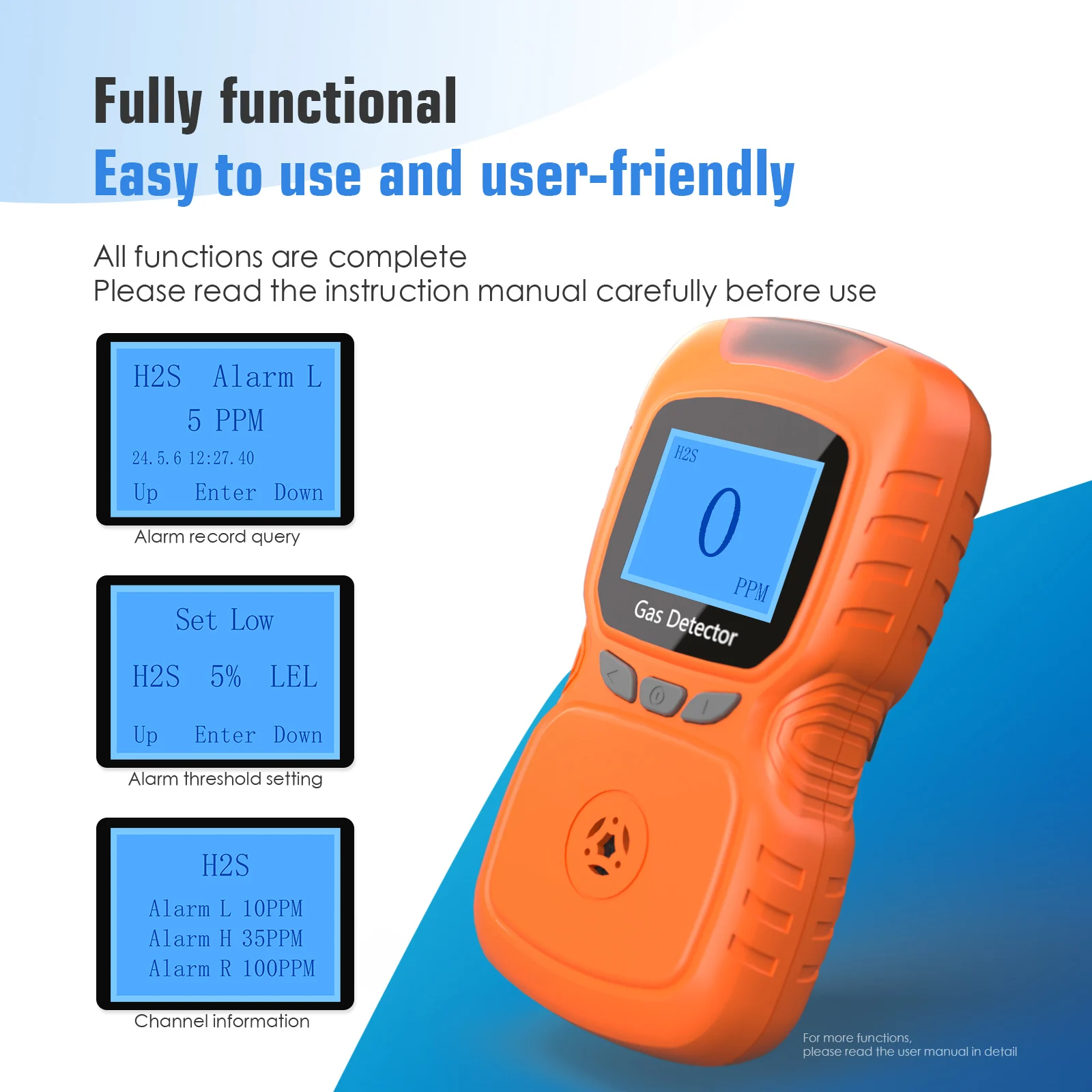 Газоанализатор датчик сероводорода H2S цифровой дисплей детектор на клипсе с