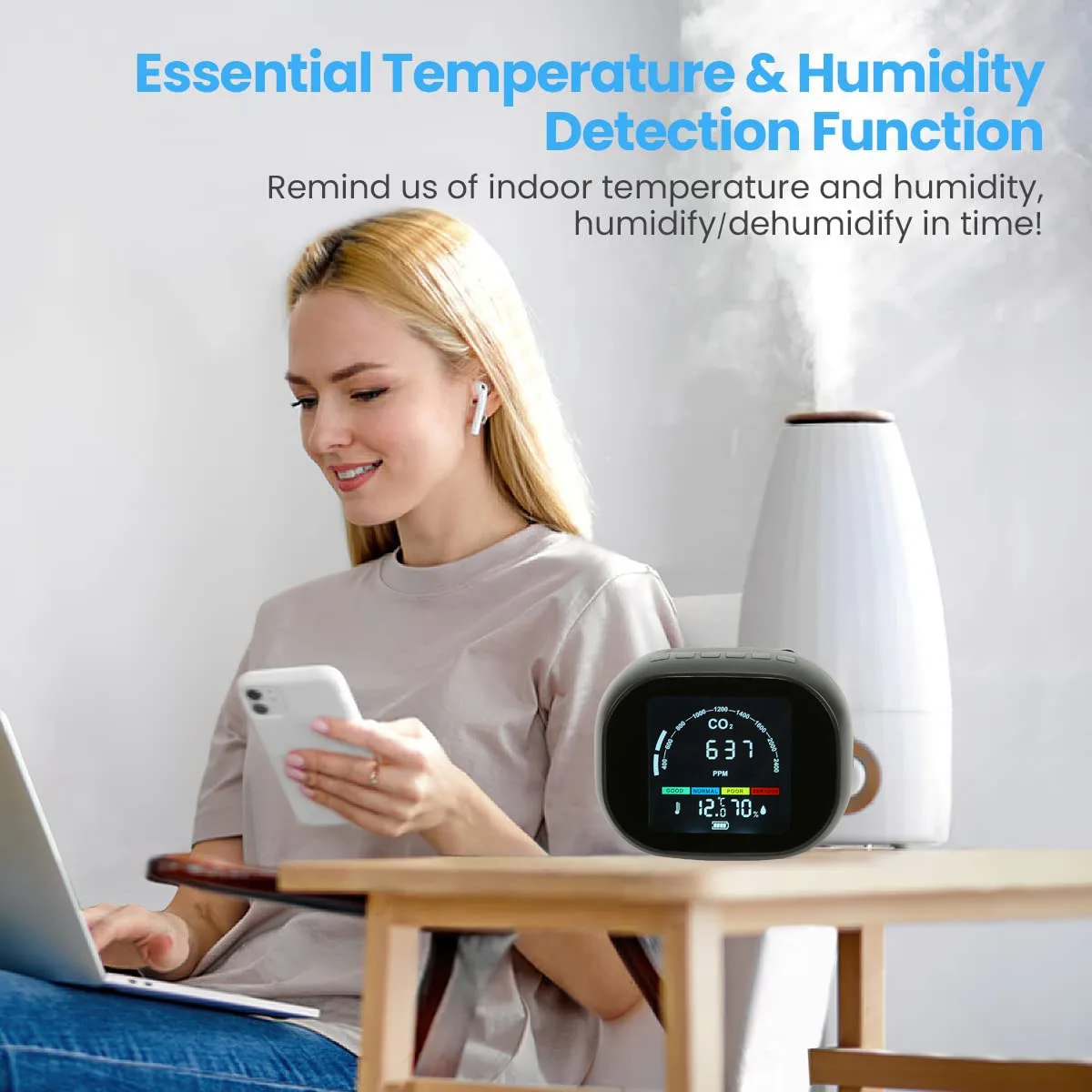 

WIFI Tuya Smart Temperature Humidity Alarm Sensor Thermometer Hygrometer Detector Home Digital Display Android App Alert