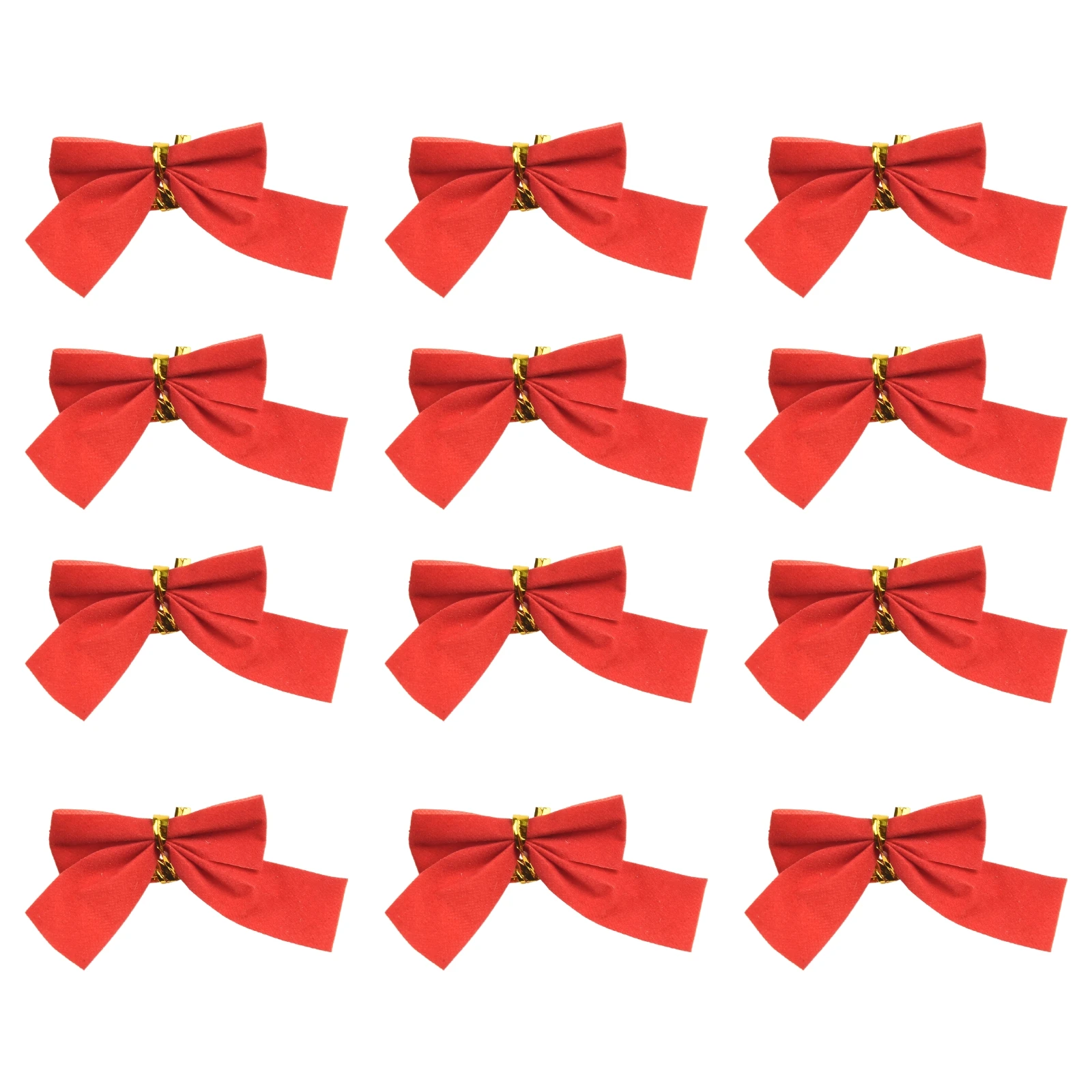 

Red/Gold/Silver Xmas Bows Bow Garden Present Christmas Tree Decoration Gift Glitter Colors Home Bow Knot Ornament 12PCS