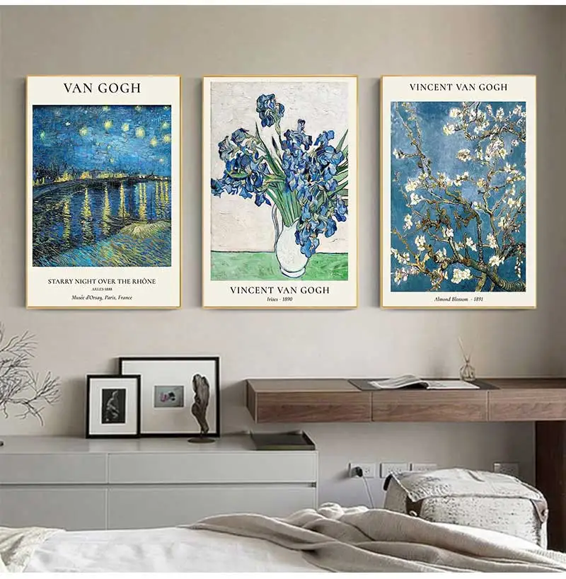 Настенная картина Ван Гога из серии Звездные вазы винтажная Картина на холсте с