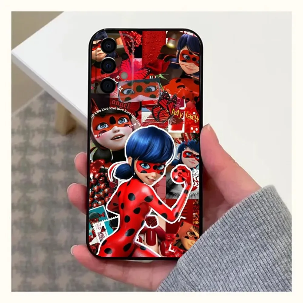 Cat Noir Couple Phone Case For Samsung Galaxy A13 A21s A22 A31 A32 A52 A53 A71 A80 A91 L-Ladybug Soft Black Cover