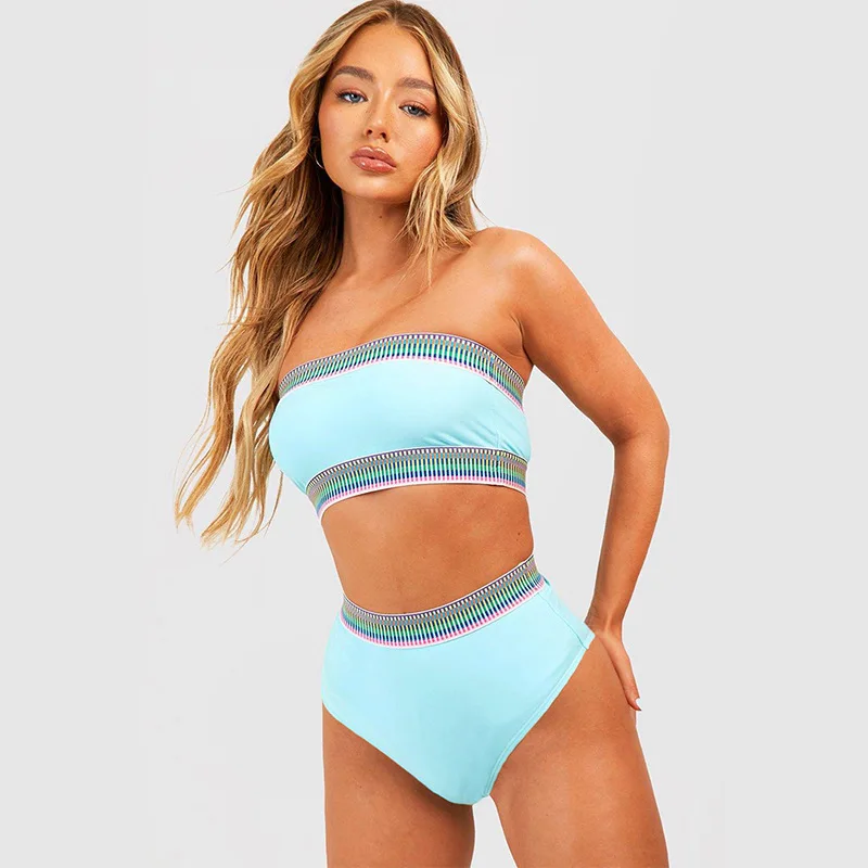 Новое поступление бикини Diramon-Border контрастных цветов женское летнее пляжное