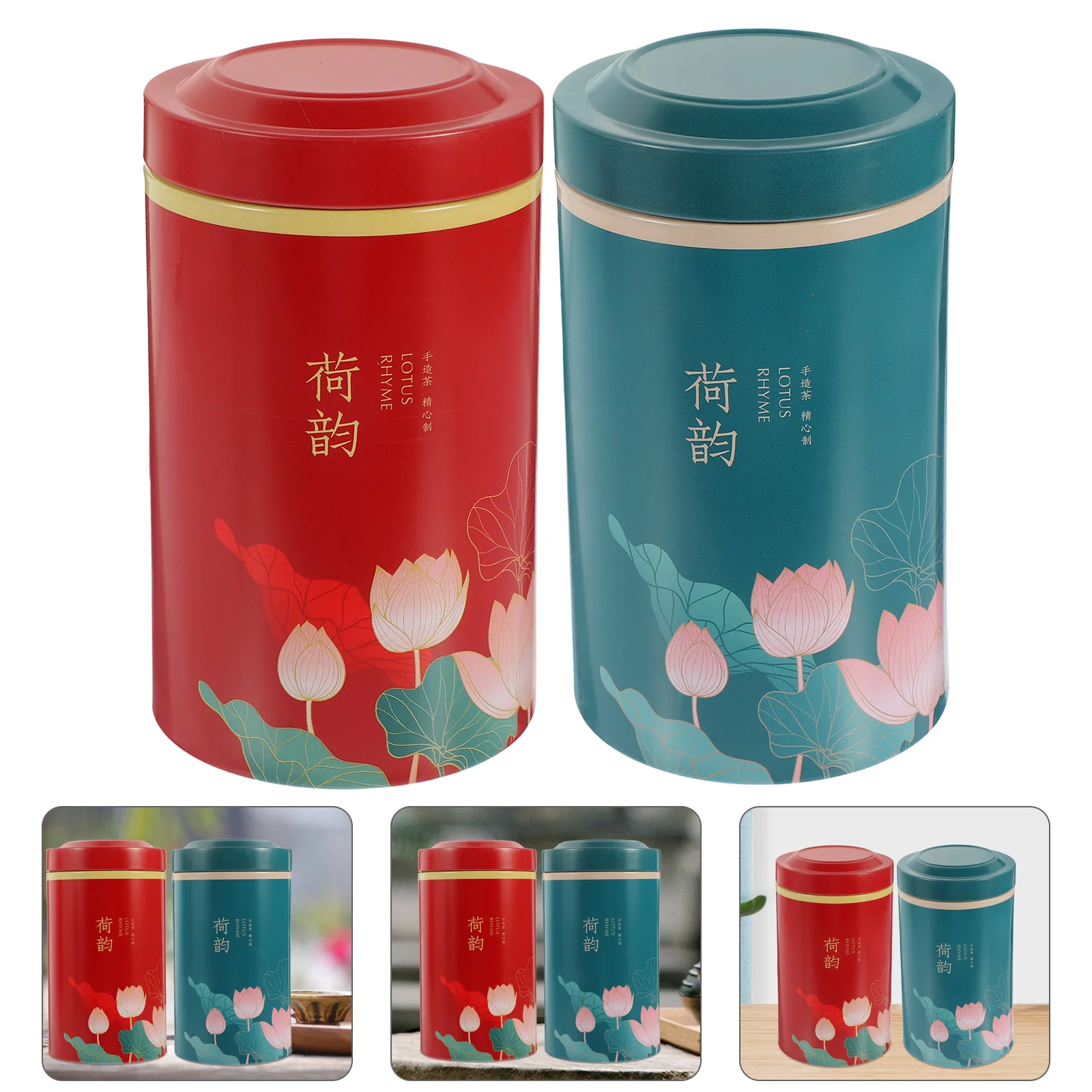 

Tea Storage Jar Canister Loose Containers Food Tin Tins Canisters Container Leaf Sealed Tinplate Jars Metal Lids Airtight Coffee