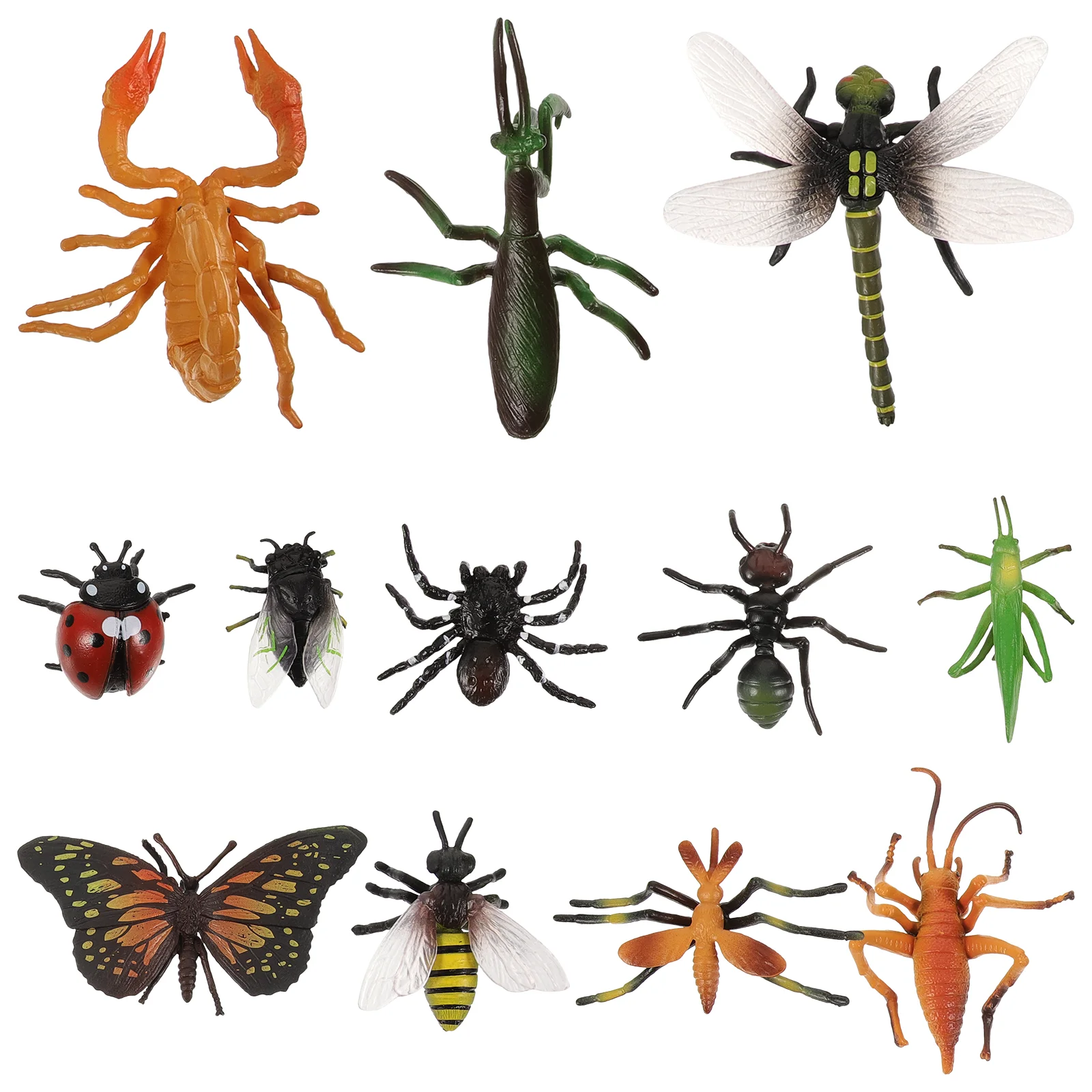 

12 Pcs Children's Simulated Animal Model Insects Toys Bee Suits Models Number Micro-landscape Decor Modeling