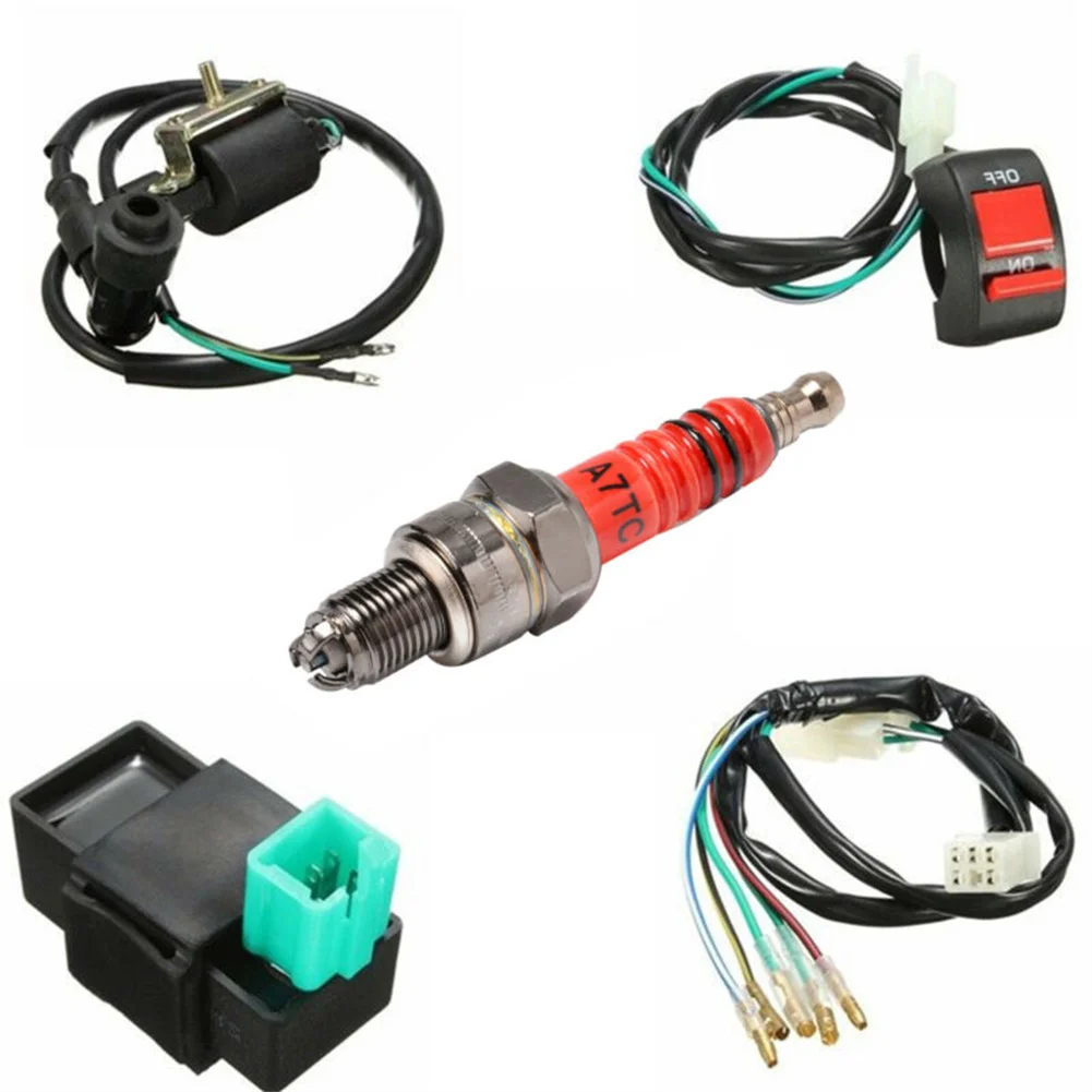 

Wiring Harness Loom Switch Spark Race Coil CDI For 110cc 125cc 140cc Bike Includes A Wiring Loom, Coil, CDI, Spark Plug, Kill Sw