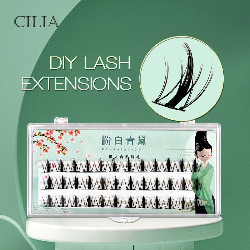 

New 3D Fluffy Single Cluster False Lashes Dramatic Volume Fans Individual Eyelash Segmented Lashes Natural Faux Lashes Extension