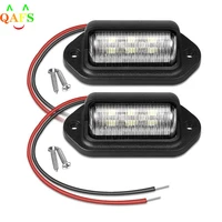 2pcs 12v 6 led car license number plate light for suv auto rv truck trailer tail light license plate lights lamp car accessories