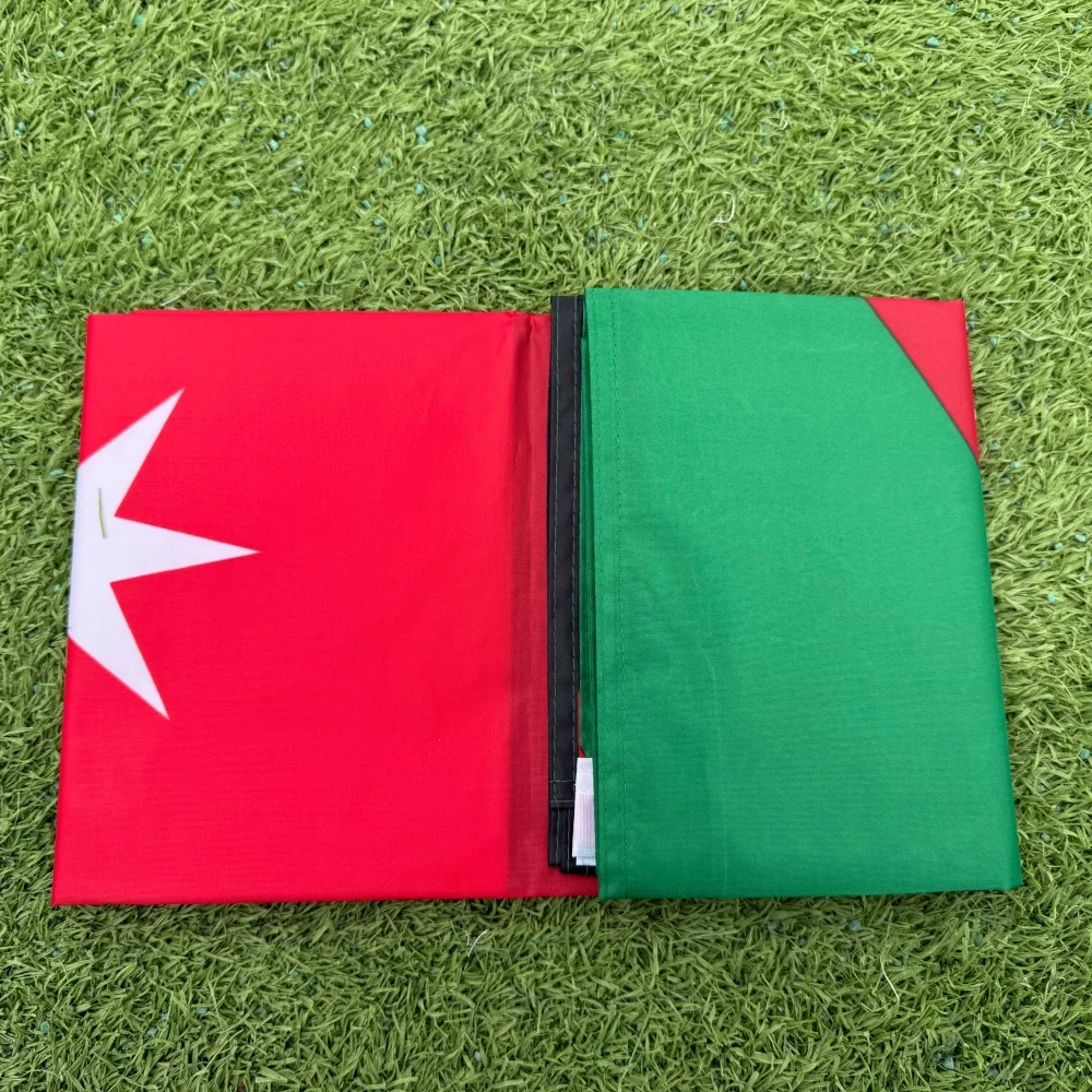 Флаг Jordan Flag 150x90 см (3x5 футов), черно-бело-зелено-красный, с треугольными звездами, полиэстер, двойная строчка, для улицы и дома (art.: 3920d9c4e216d) - 3920d9c4e216d