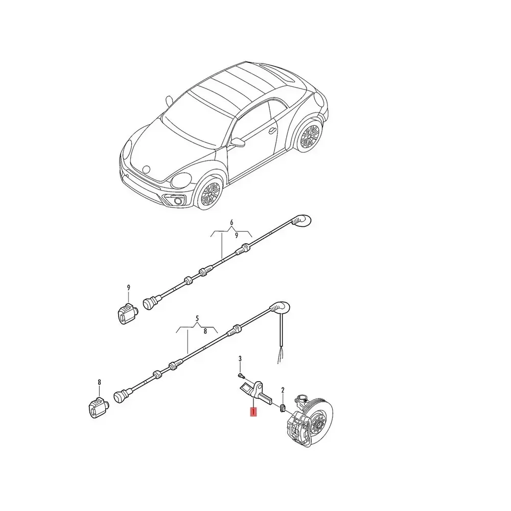 Датчик скорости колеса ABS сзади для VW CC Passat Golf Audi A3 Q2 Q3 Q7 TT/TTS WHT 003858 A 003859 003 858A 859A