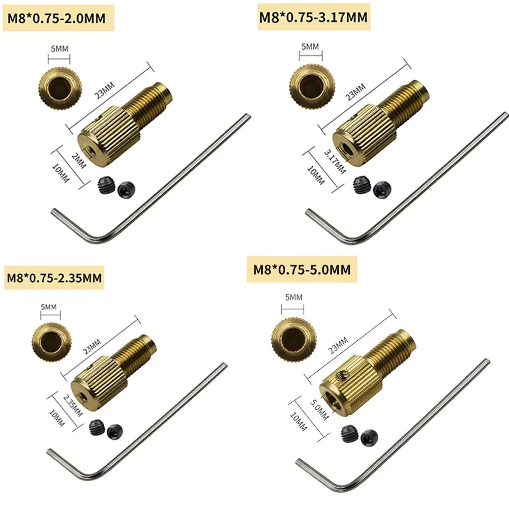 

Power Tools Self-tightening Mini Brass Drill Clamp Chuck Connecting Rod M8-2/2.3/3.17/5mm For Power Rotary Tool