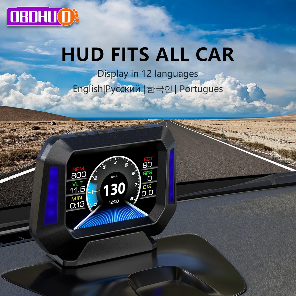 

OBDHUD 2023 Новый HUD бортовой компьютер Smart Head-Up дисплей цифровой спидометр автомобиль 4x4 Инклинометр электронные аксессуары