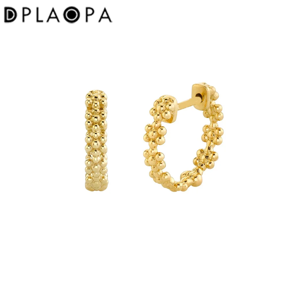 

DPLAOPA 925 Sterling Silver Gold Flower Hoops Clips Women Rock Punk Huggies Earring Circle 2023 New Styles Wholesale Price Jewel