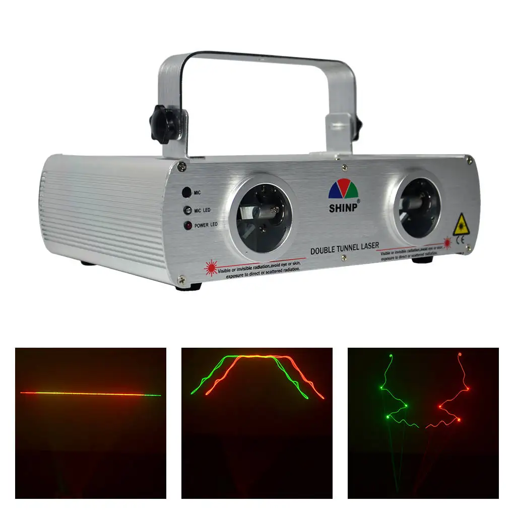 Лазерный луч SHINP 2 линзы 7 каналов DMX512 красный зеленый 150 МВт проектор для