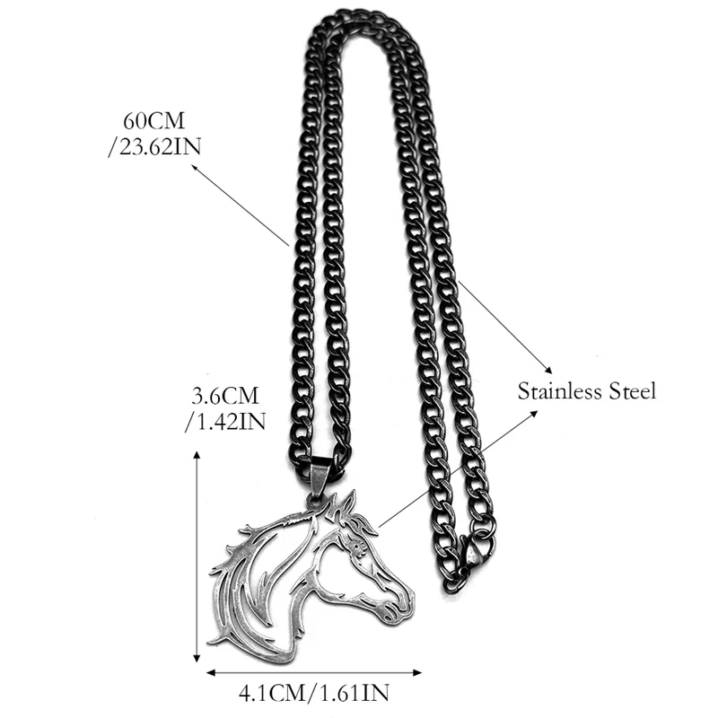 Прекрасное ожерелье с подвеской в виде головы лошади женское и мужское из