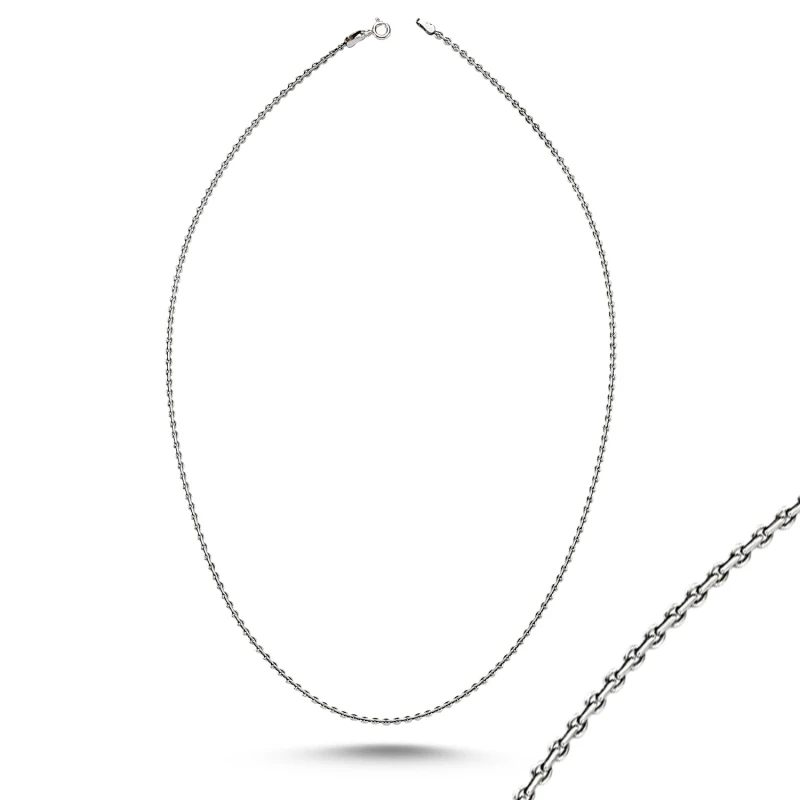 

Серебряное 925 пробы ожерелье с окисленной цепочкой