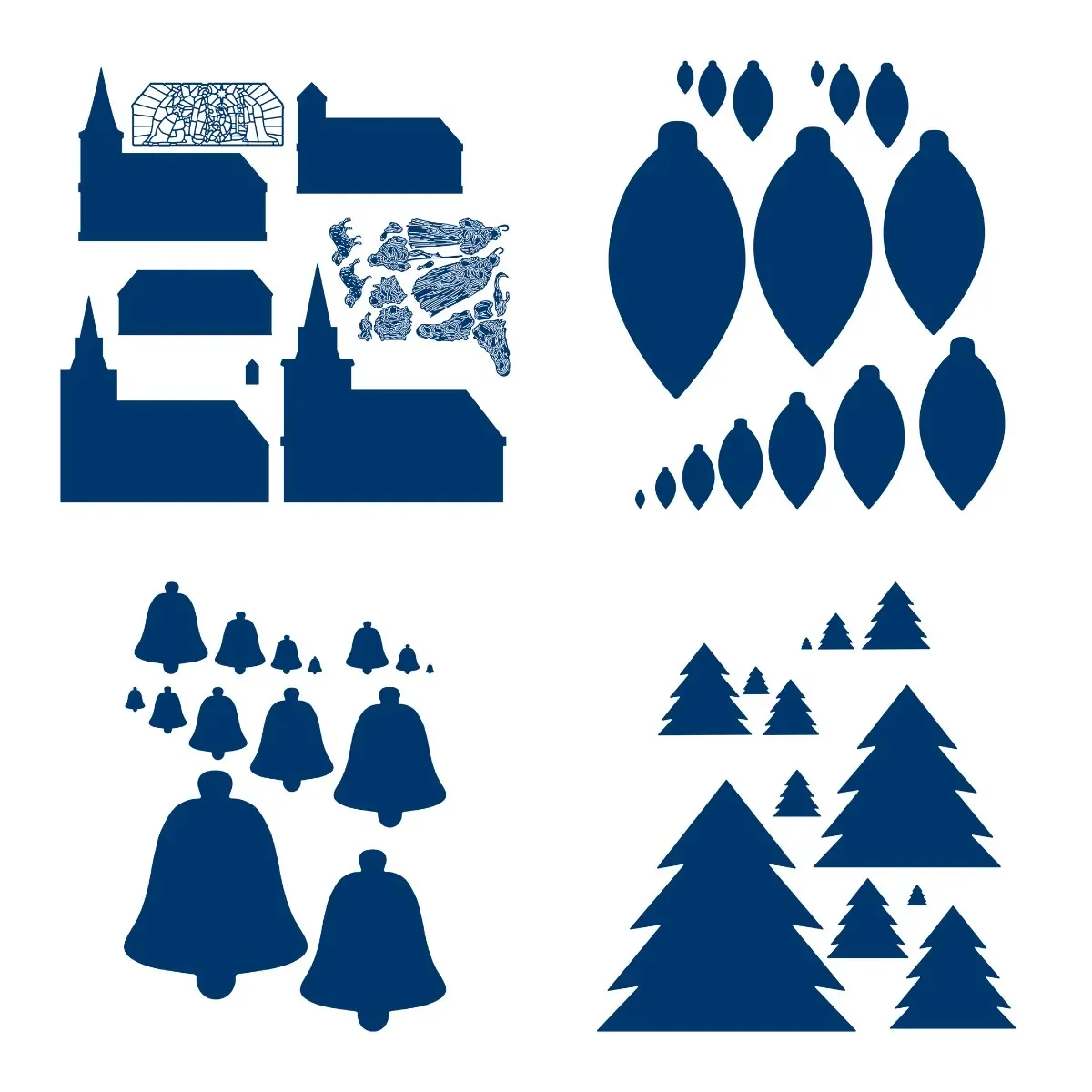 Формы для карточек колокольчики деревья 2024 новые металлические штампы