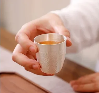 Чашки из чистого серебра 999 пробы чайная чашка реальная фотография 40-56 граммов с