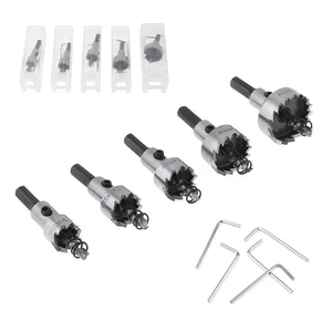 Набор сверл из быстрорежущей стали, 5 шт.лот, для сверления отверстий из нержавеющей стали, металлического сплава, дерева, 16-30 мм