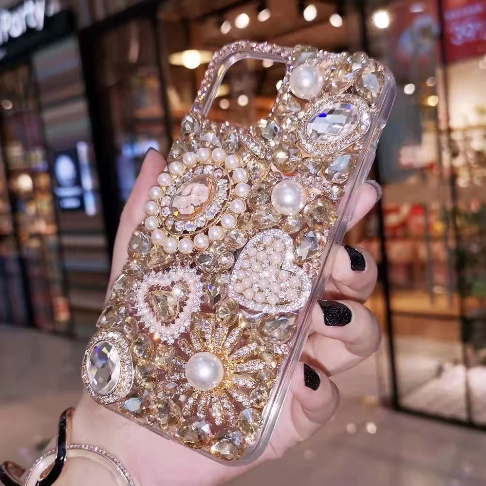 

Sunjolly Diamond Case for Huawei Enjoy 10S 8C 8A 6 Honor 9S 20S Lite 10i 8S 9E 8X Bling Champagne Rhinestone Phone Cover coque