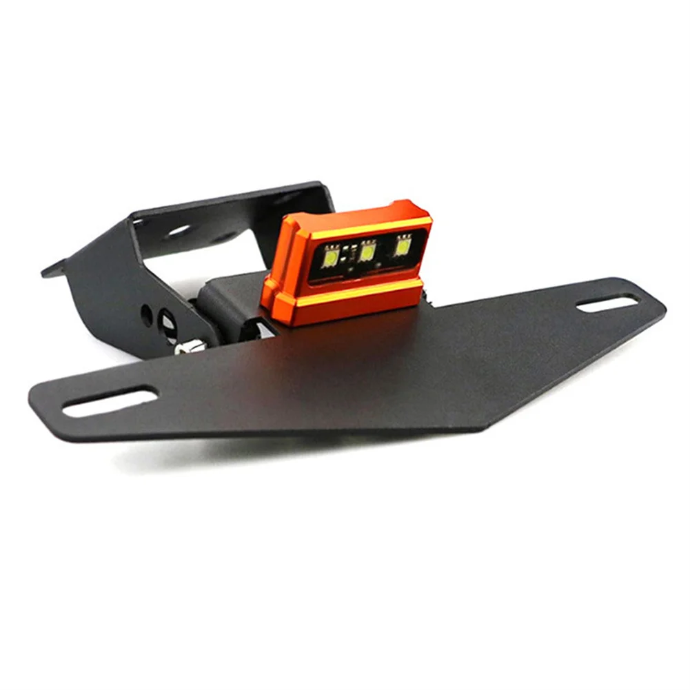 

License Plate Frame Bracket Motorcycles Dirt Bike With LED Lamp 1 Set Carbon Steel Bracket Dirt Bike Energy Saving