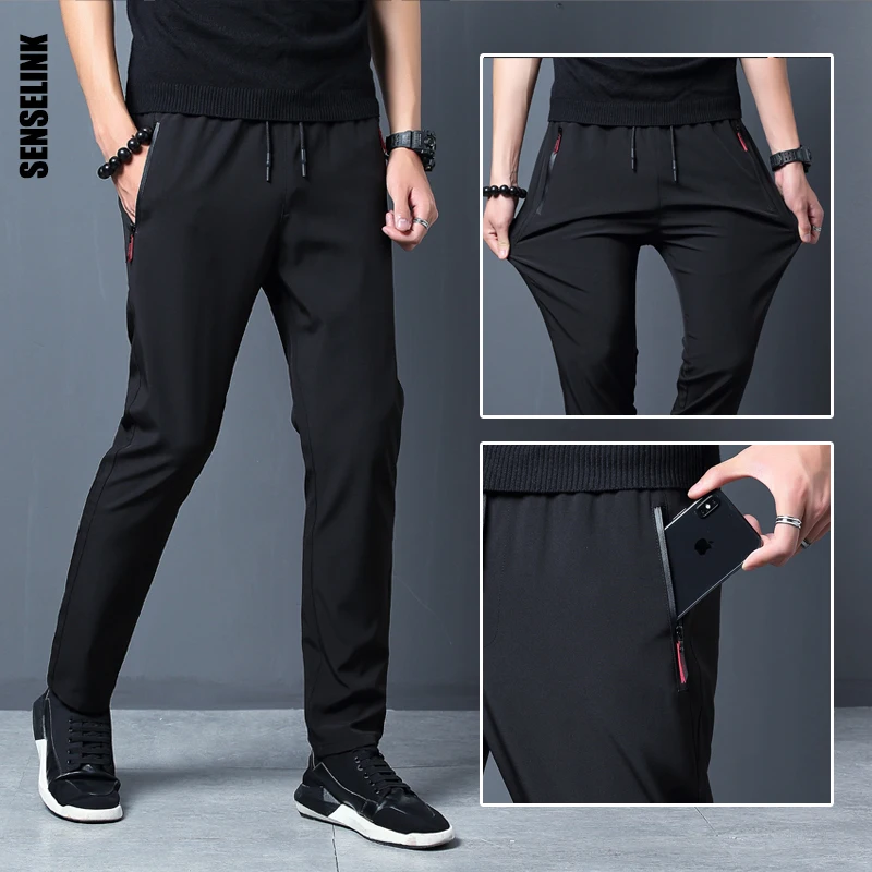 

2021 New Men Pants Joggers Fitness Casual Fleece Outdoor Sweatpants Breathable Slim Elasticity Trouser Plus Size Men Pants