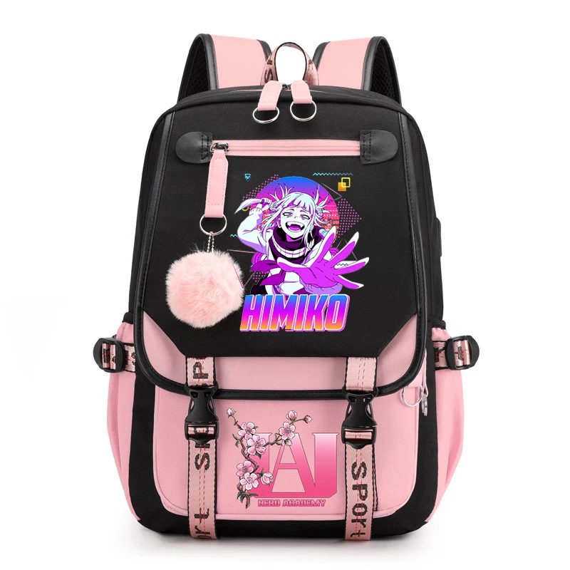 

My Hero Academia Himiko Toga Kawaii Schoolbag Anime Backpack for Teenager Girls Cartoon Bookbag Students Large Travel Backpack