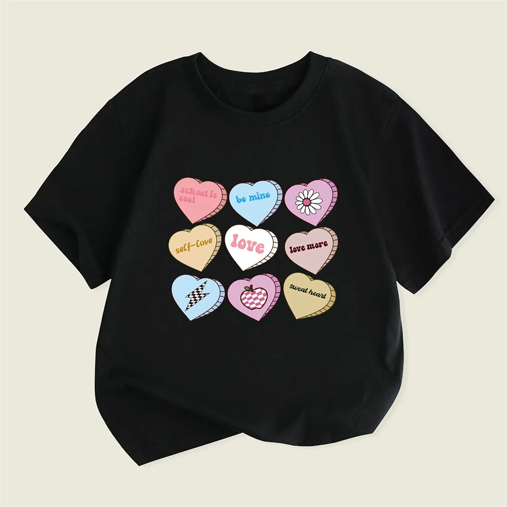 Повседневная футболка с круглым вырезом и короткими рукавами для девочек