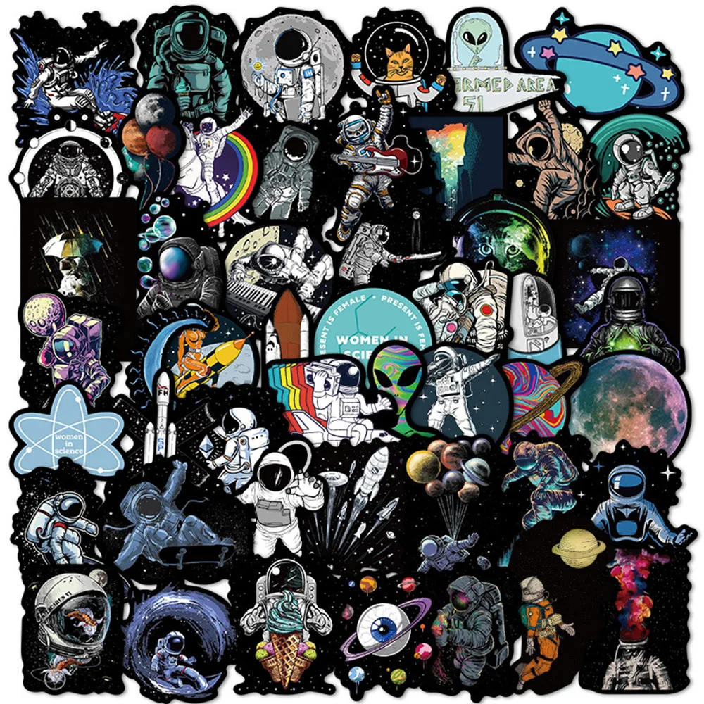 103050pcs outer space astronaut cartoon graffiti stickers anime decals laptop car skateboard luggage cool sticker for kids toy free global shipping