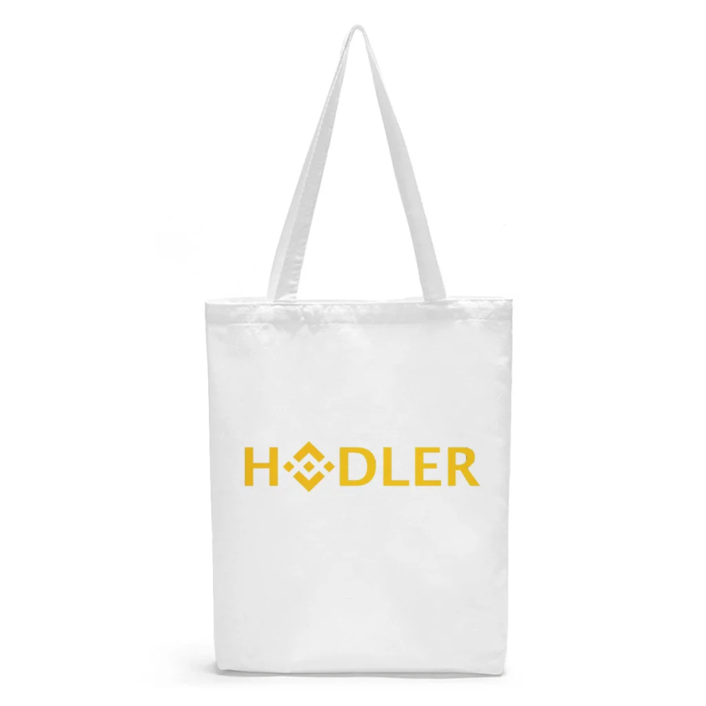 

Binance Hodler Canvas Shopper Handbag BNB Shoulder Bags Girls Boys Storage Pocket Beach Play Vintage Pouch Tote Bag