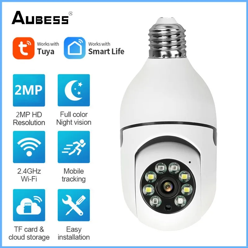

E27 Camera HD 1080P Auto Tracking Panoramic Camera Light Bulb Wireless Wifi PTZ IP Camera Remote Viewing Security Surveillance