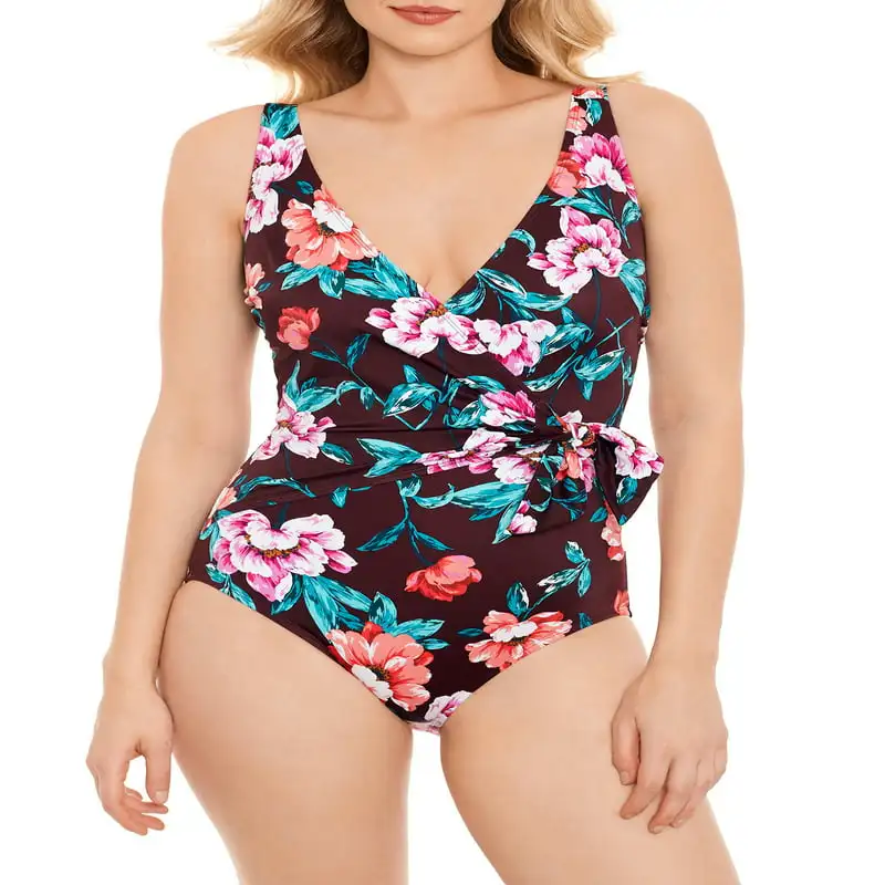 

and Women's Plus Celeste Faux Wrap 1PC