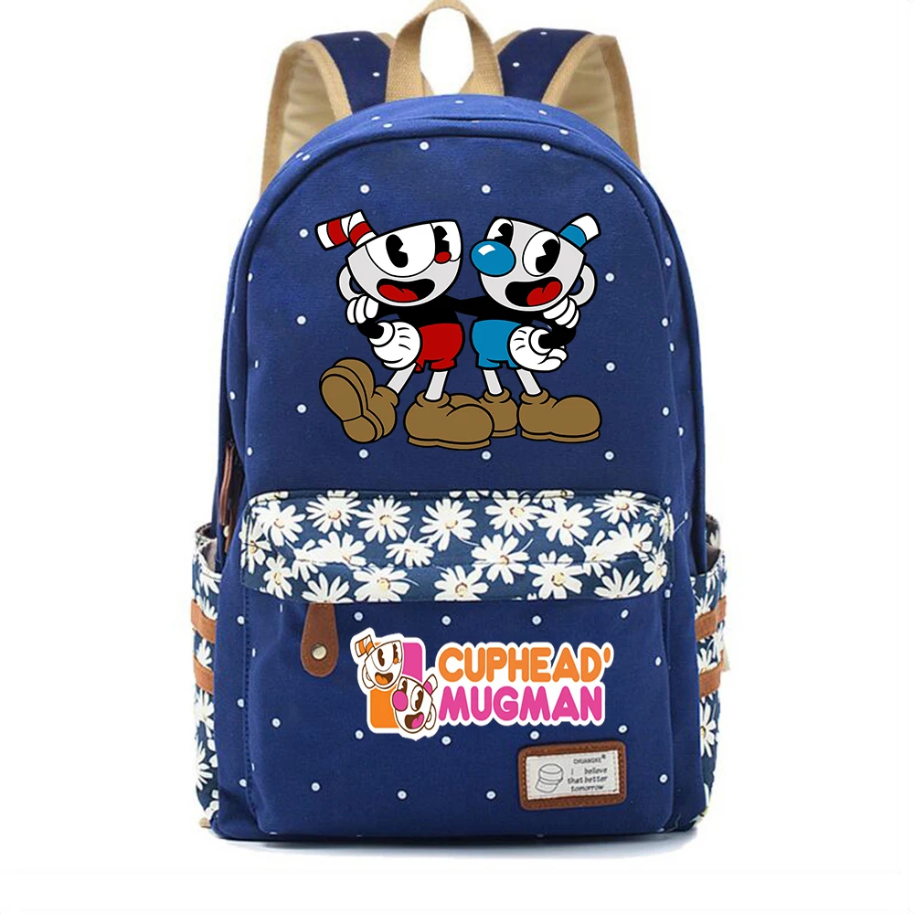 

Холщовый Рюкзак с принтом аниме Cuphead, высококачественный рюкзак, повседневный рюкзак на молнии, унисекс, школьный ранец, дорожная сумка для ноутбука