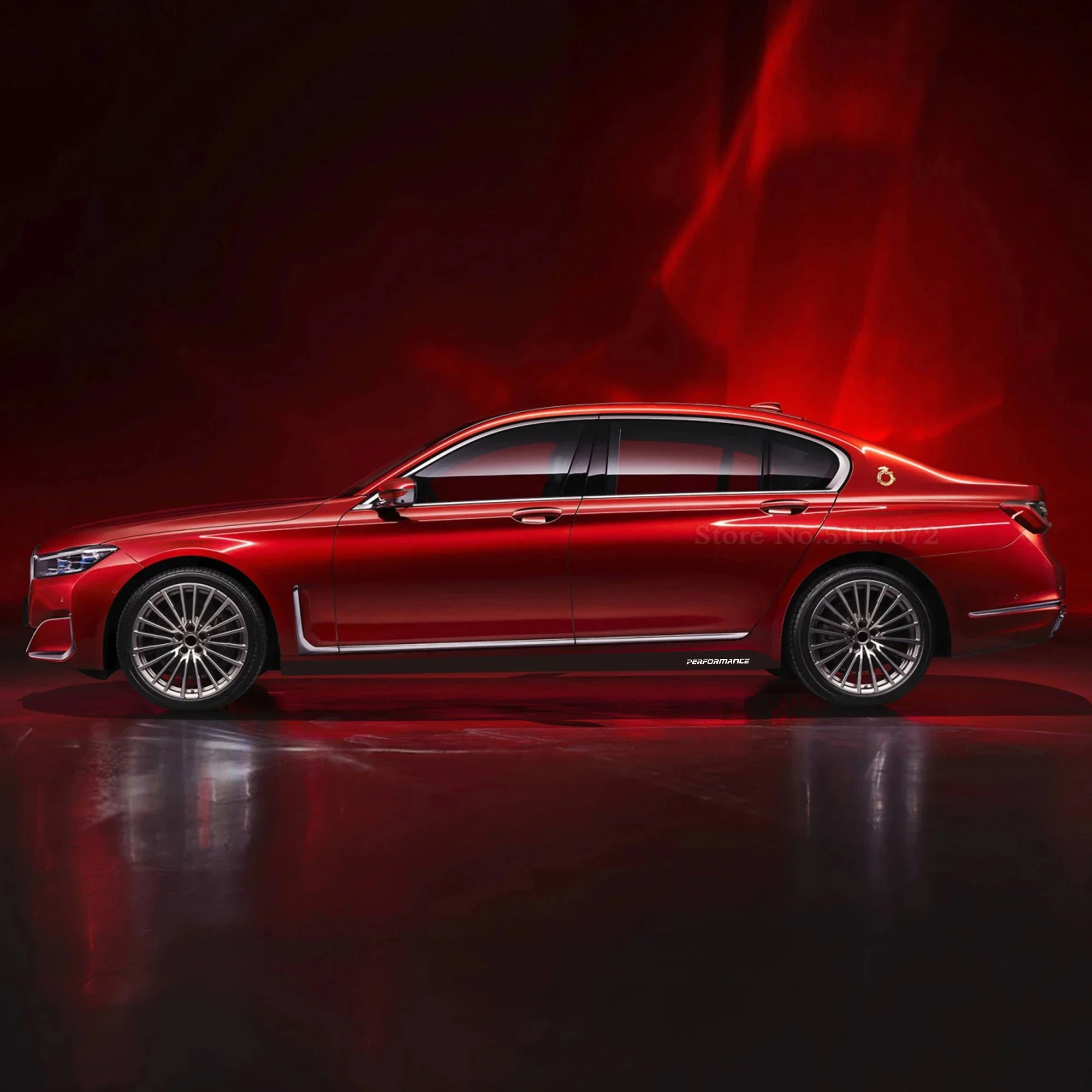 Фото Для BMW F01 F02 G11 G12 7 серии F03 F04 760 M Performance дверная боковая полоса юбка наклейка на капот автомобиля зеркало заднего вида наклейка на капот №1