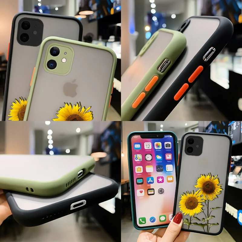 

Two Chrysanthemums For HUAWEI HONOR X10 20 30 Y5 Y6 Y7 Y8 Y9 A P S Pro Phone Case Shockproof Armor Matte Phone Fetal Fashion