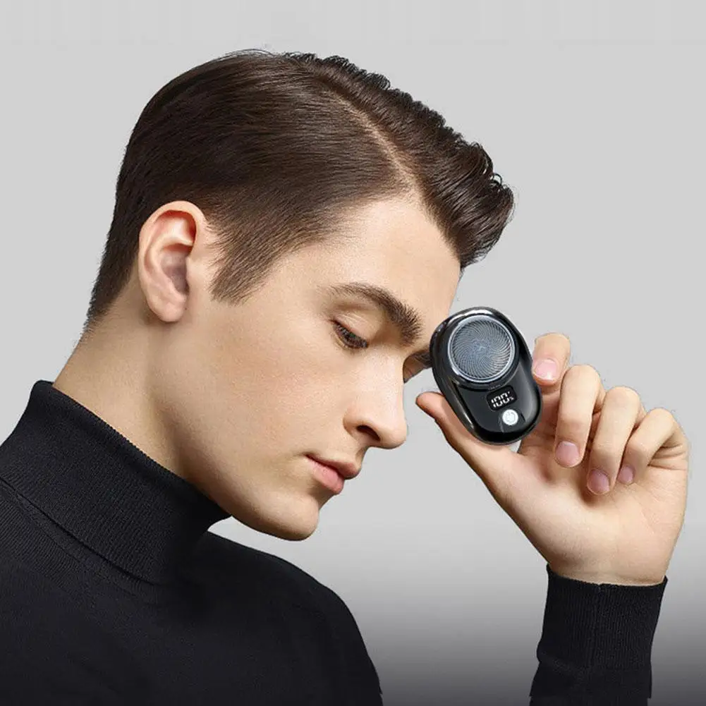

Электробритва для мужчин, миниатюрная моющаяся Беспроводная дорожная карманная бритва с цифровым дисплеем для бритья и бороды
