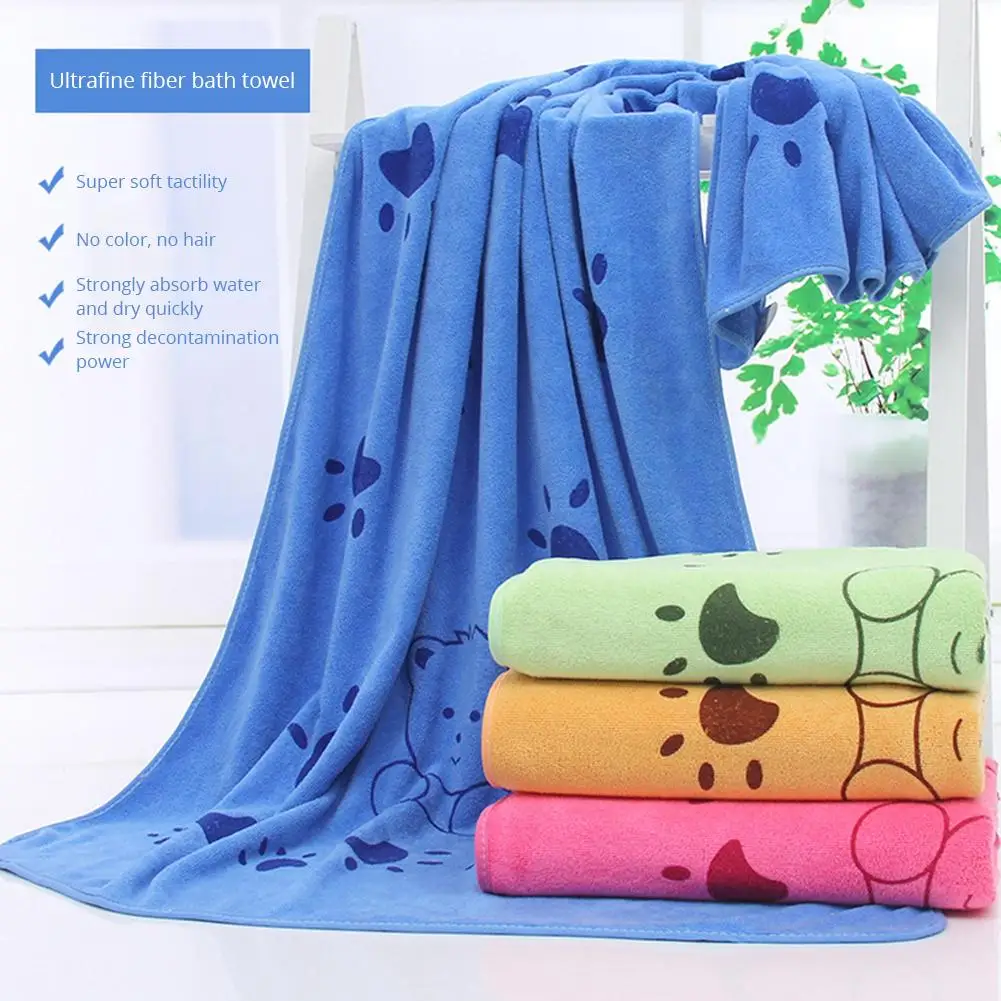 

140X70CM Pet Bath Towel Oversized Microfiber Towel Strong Absorbing Water Dog Towels Golden Retriever Teddy General Pet Supplies