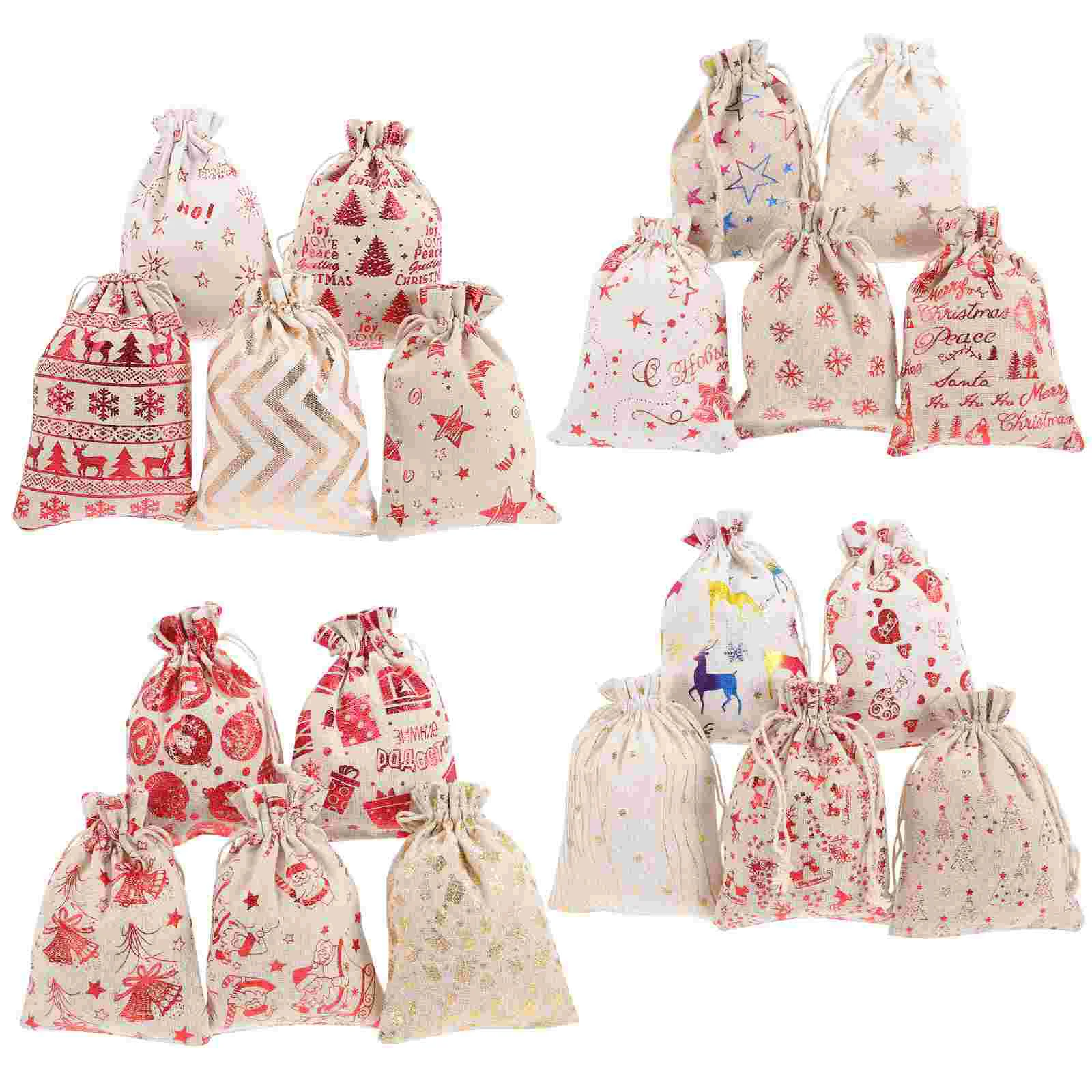 

Christmascandy Pouch Drawstring Burlap Gift Favor Baglinen Jewelry Holiday