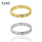F.I.N.S минималистичные инкрустированные Цирконом кольца из стерлингового серебра S925, штабелируемые Роскошные обручальные свадебные тонкие индексные фотокольца